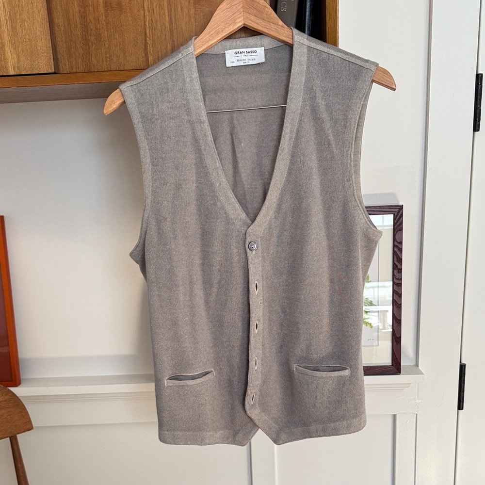 Gran Sasso Light Gray Knit Vest 48